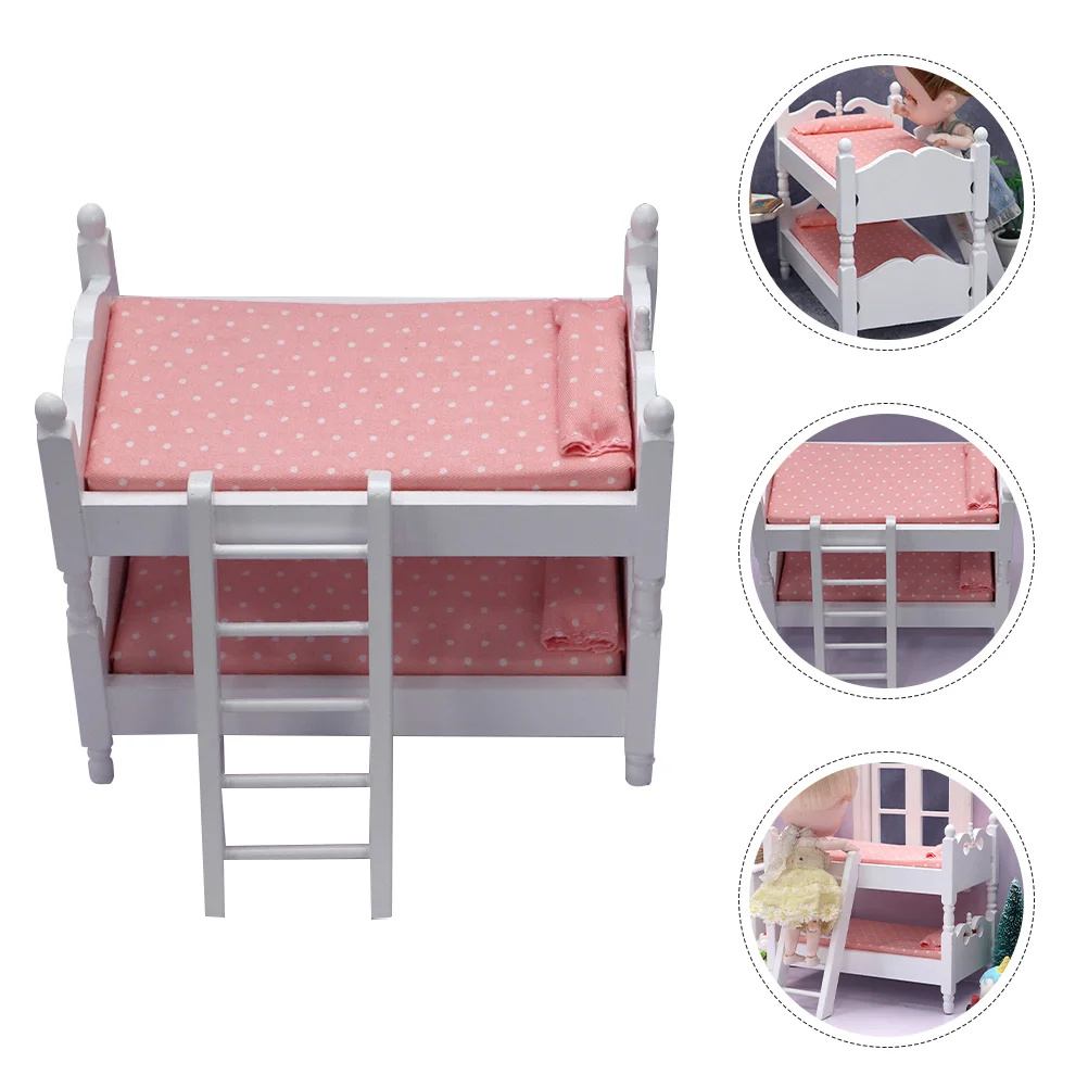 

Children's Room Bunk Bed Micro Scene Toys Dollhouse Bedroom Furniture Cloth