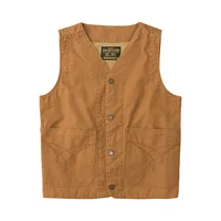 Heavyweight Amekaji American Retro Double-layer 12oz Canvas Outdoor Layered Vest Pockets Workwear Vest for Men Spring Autumn 1
