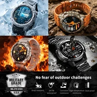 Montre connectée GPS d'extérieur nouvelle génération pour homme avec boussole, altimètre, baromètre, lampe torche LED, appels Bluetooth, étanchéité 3ATM, écran AMOLED HD de 1,43 pouces, 2 Go de mémoire, écouteurs TWS, suivi de la santé (fréquence cardiaque/oxygène sanguin/sommeil) 4