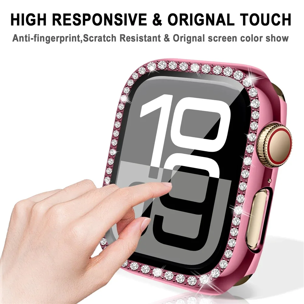 Luxurious Bling Bumper Screen Protector with Diamond Case & Glass