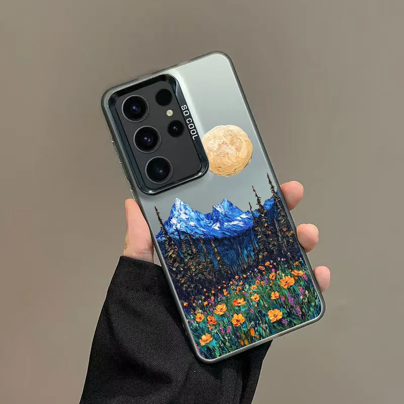 Für Samsung S25 S22 Ultra Plus S21 FE S24 S23 Ultra Plus FE Telefon Fall INS Intermountain Daisy Floral Print Laser Zurück Abdeckungen – Detail 3