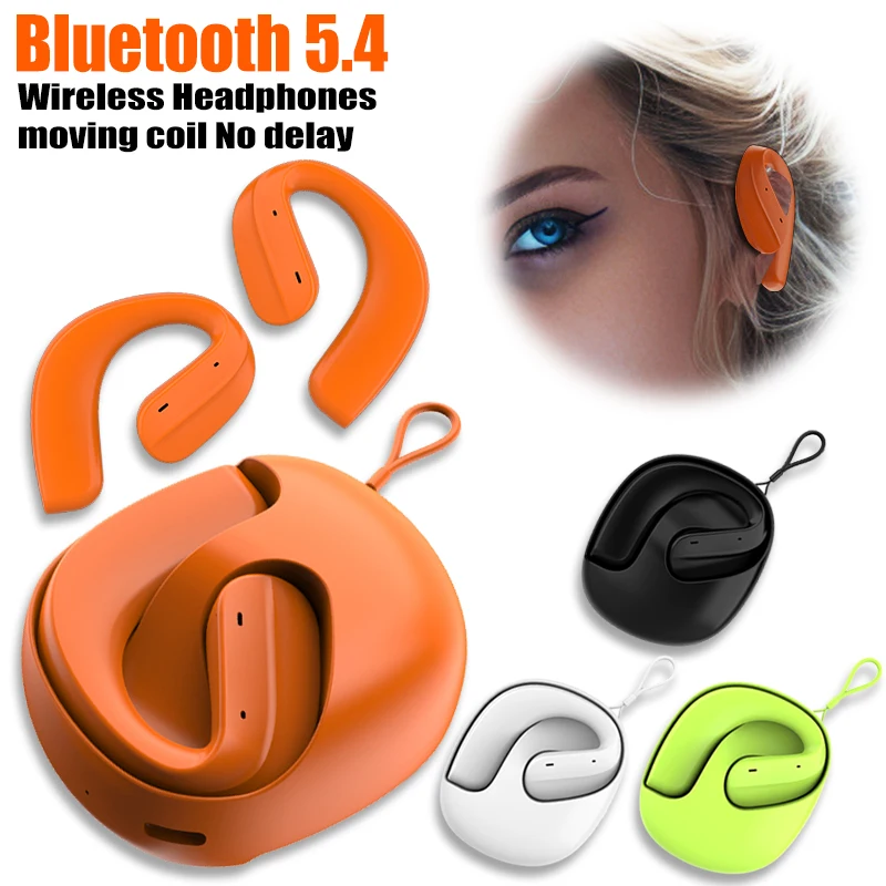 

New Non in ear Headphones Bluetooth 5.4 Wireless Earbuds Real Air Conduction Waterproof Sport Driving Earphones Gaming Headset