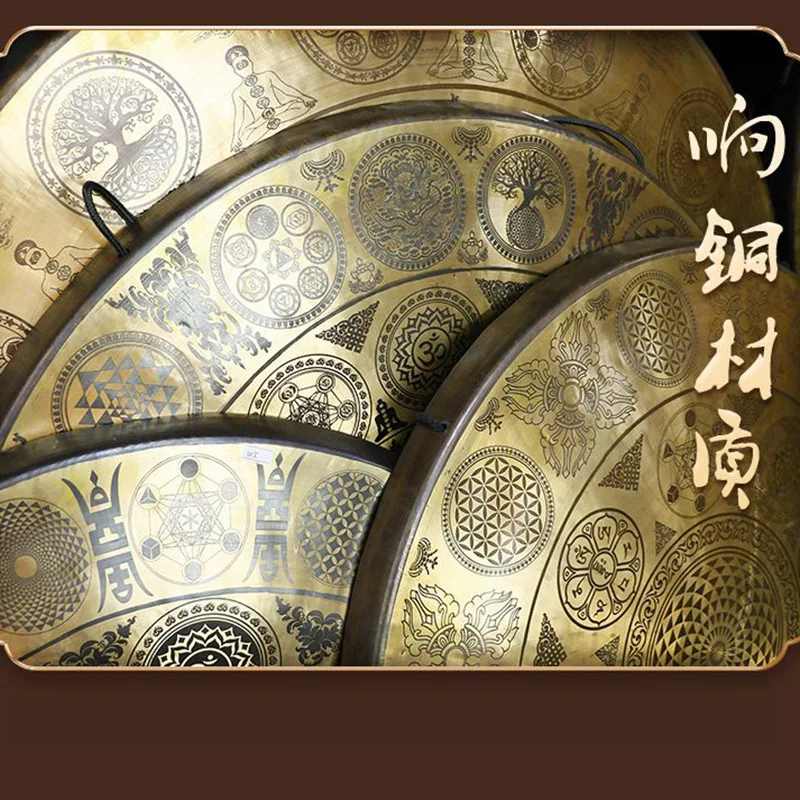 Nepalese Handmade Gongs Multiple Styles Copper Gongs Percussion Music Instruments Sound Wave Therapy Calms The Mind Appease