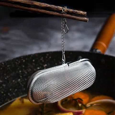 

Gadgets Kitchen Reusable Spice Loose Tea Leaf Herbal Tool Tea Strainer Hanging Tea Infuser Stainless Steel Accessories