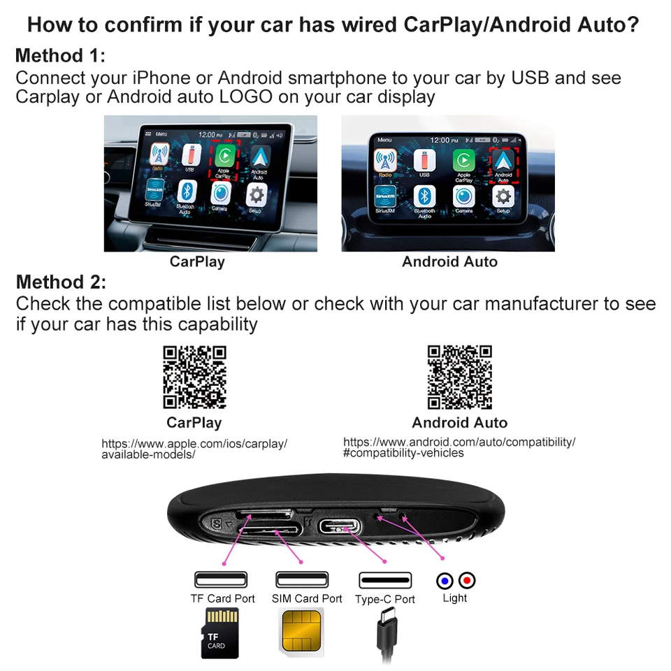 CarPlay AI Box QCM6125 8GB+128GB カープレイ CarPlay Ai ボックス 8 + 128 グラム Android 13 ワイヤレス Carplay