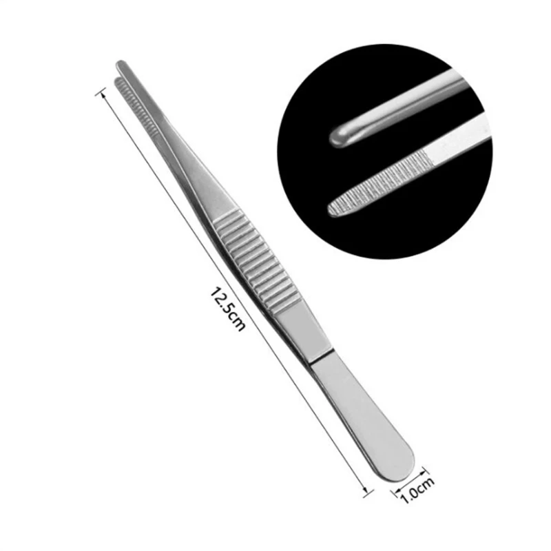 Stainless Steel Precision Tweezers tweezer tool precision tweezers phone repair tweezers 12.5/14/16/18 cm Curved Pointed Serrated Tip Repair Hand Tools Industrial