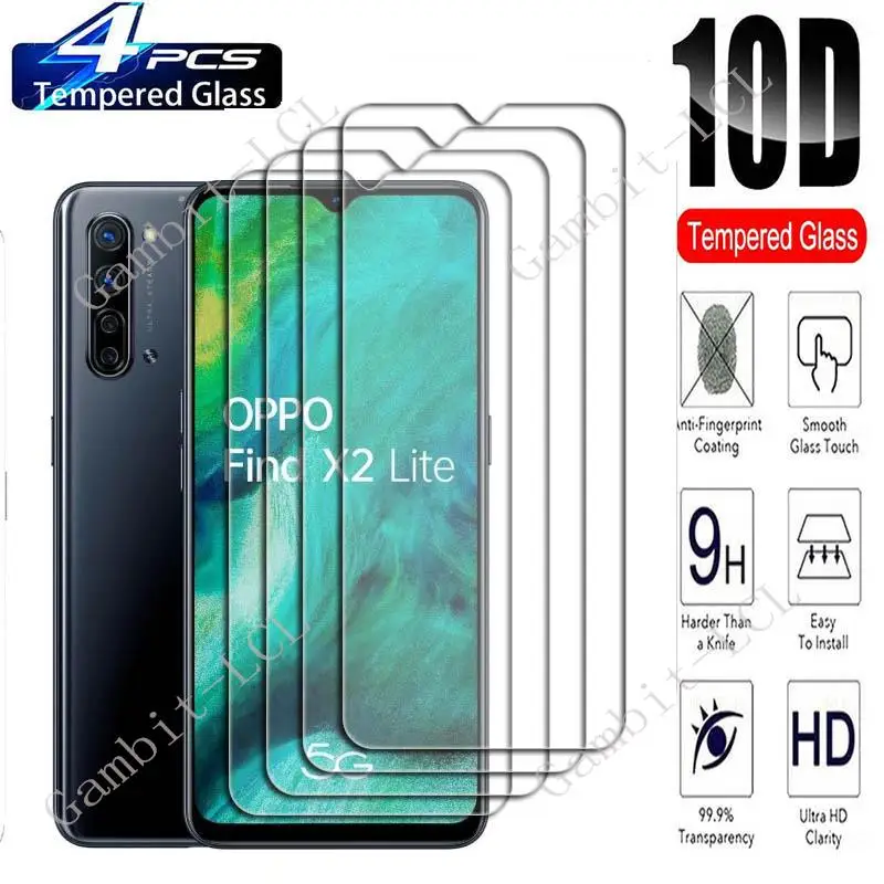 

4 шт. для OPPO Find X2 Lite 6,4 "защитное закаленное стекло для экрана FindX2 X2Lite FindX2Lite CPH2005 защитная пленка