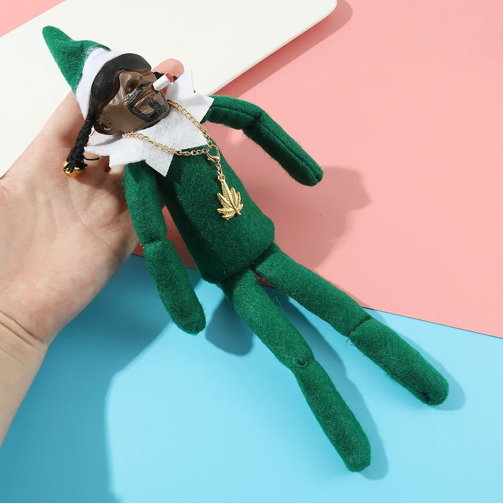 Funny Anime Rapper Snoop on A Stoop Christmas Elf Doll Home Decoration New Year Gift Toys Rapstar plush toy,plush doll,action figures toys,anime ornament