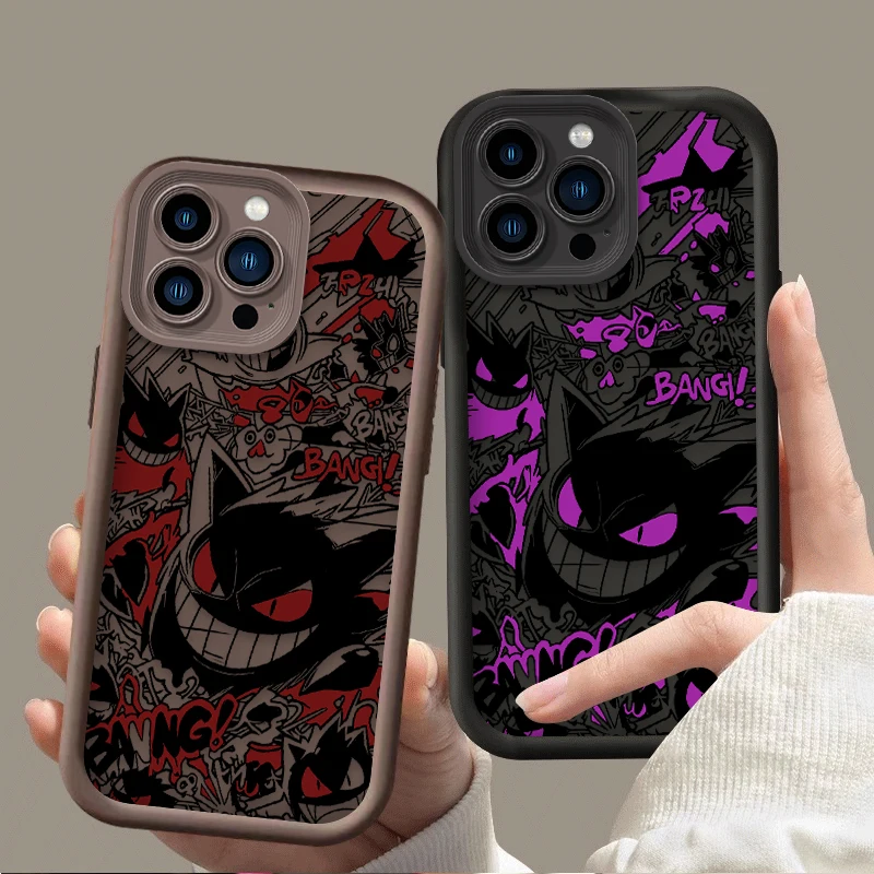 Fashion P-Pokemon Gengar Case For iPhone 11 17 Air 16 16E 15 14 13 12 Pro Max X XS X S Max XR SE 2020 SE4 7 8 Silicone Cover