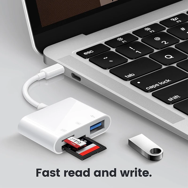 Card reader 3 In 1 SD TF Card Reader For Apple iPhone 14 12 13 11 Pro Max XR XS USB C Camera Converter For iPad Android Laptop OTG Adapter
