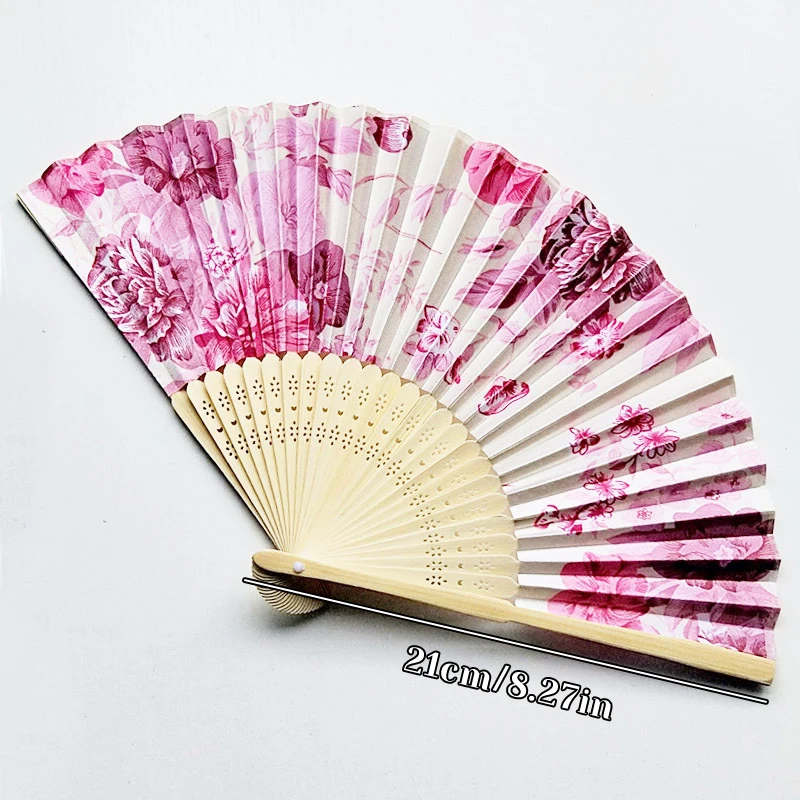 Folding Fan Hand Fan Silk Fans Silk Fan Chinese Japanese Style Folding Home Decoration Vintage Art Craft Gift Party Dance Print Flower Pattern Hand Fan Gift