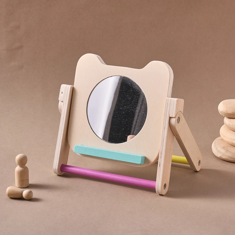 Schwarz-Weiß-Neugeborenen-Spiegels pielzeug Baby-Bauch Zeit für Babys Montessori-Entwicklung kriechen kontrast reiche Aktivität sensorisches Spielzeug – Detail 8
