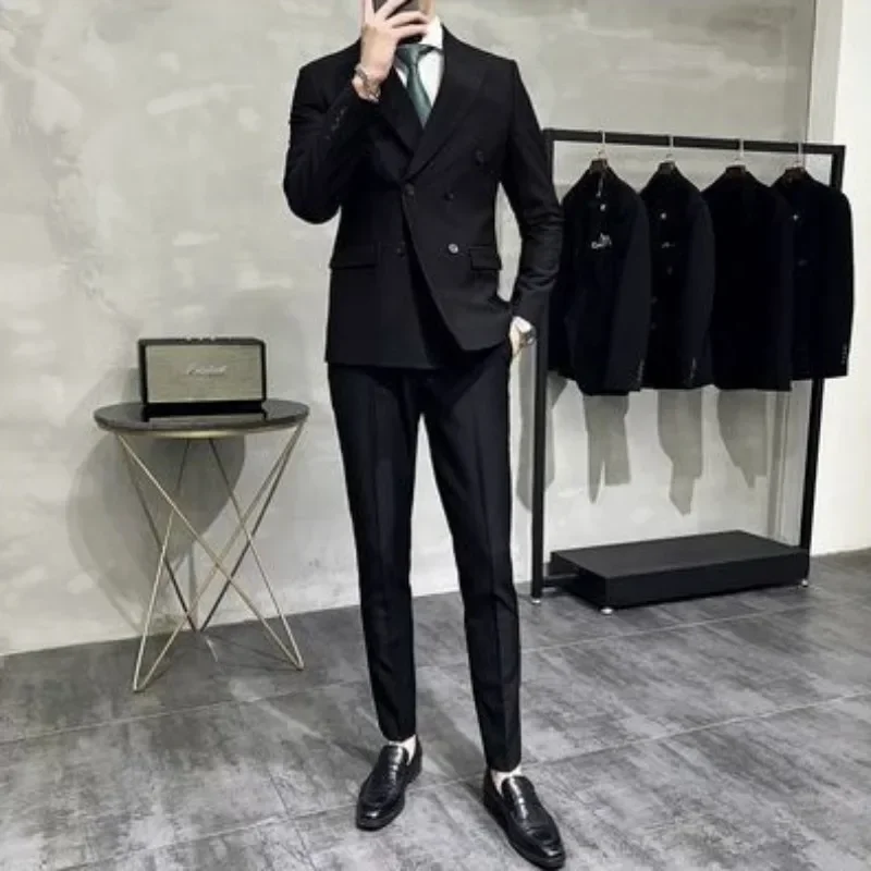 thumbnail image 1 of Traje completo para hombre, tendencias, trajes, blazer, alta calidad, 2024, conjunto de traje de 2 piezas, para hombre, corte entallado, elegante, pantalones de ceremonia, caballero, 1 of 5