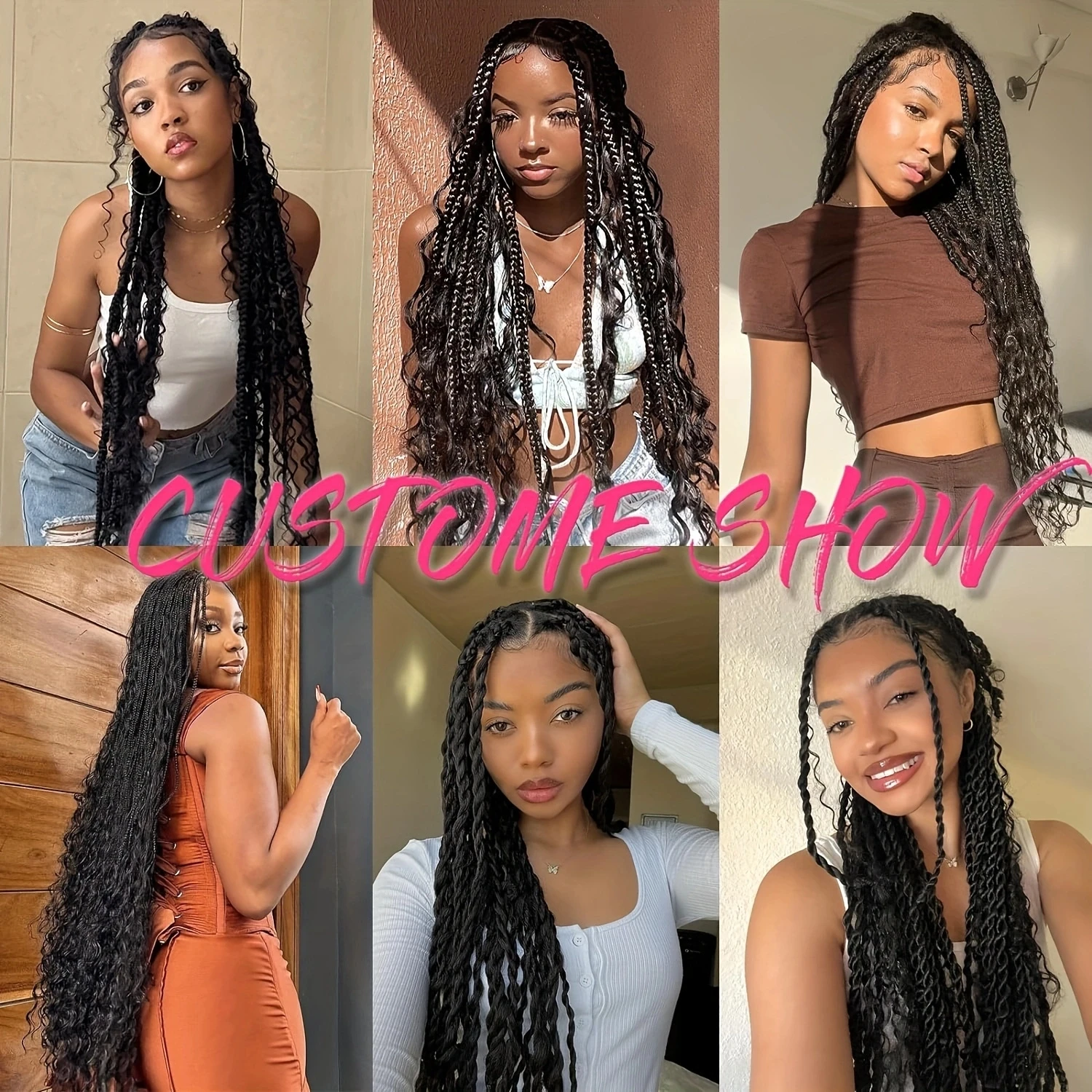 Synthetic Crochet Hair 4-10 Rolls Black Brazilian Wool Acrylic Yarn African Jumbo Braids Braids Twist Wraps70G/Roll