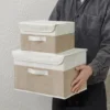 Non-Woven Fabric Storage Box Dormitory Dustproof Bins Cosmetics Bin with Lids Folding Large Capacity Clothing Underwear Boxes 5