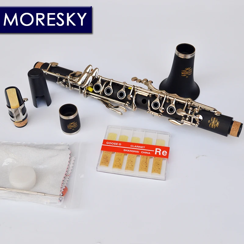 MORESKY Clarinet Eb tone soprano clarinet Hard Rubber Body Material eb E6 clarinet woodwind instrument