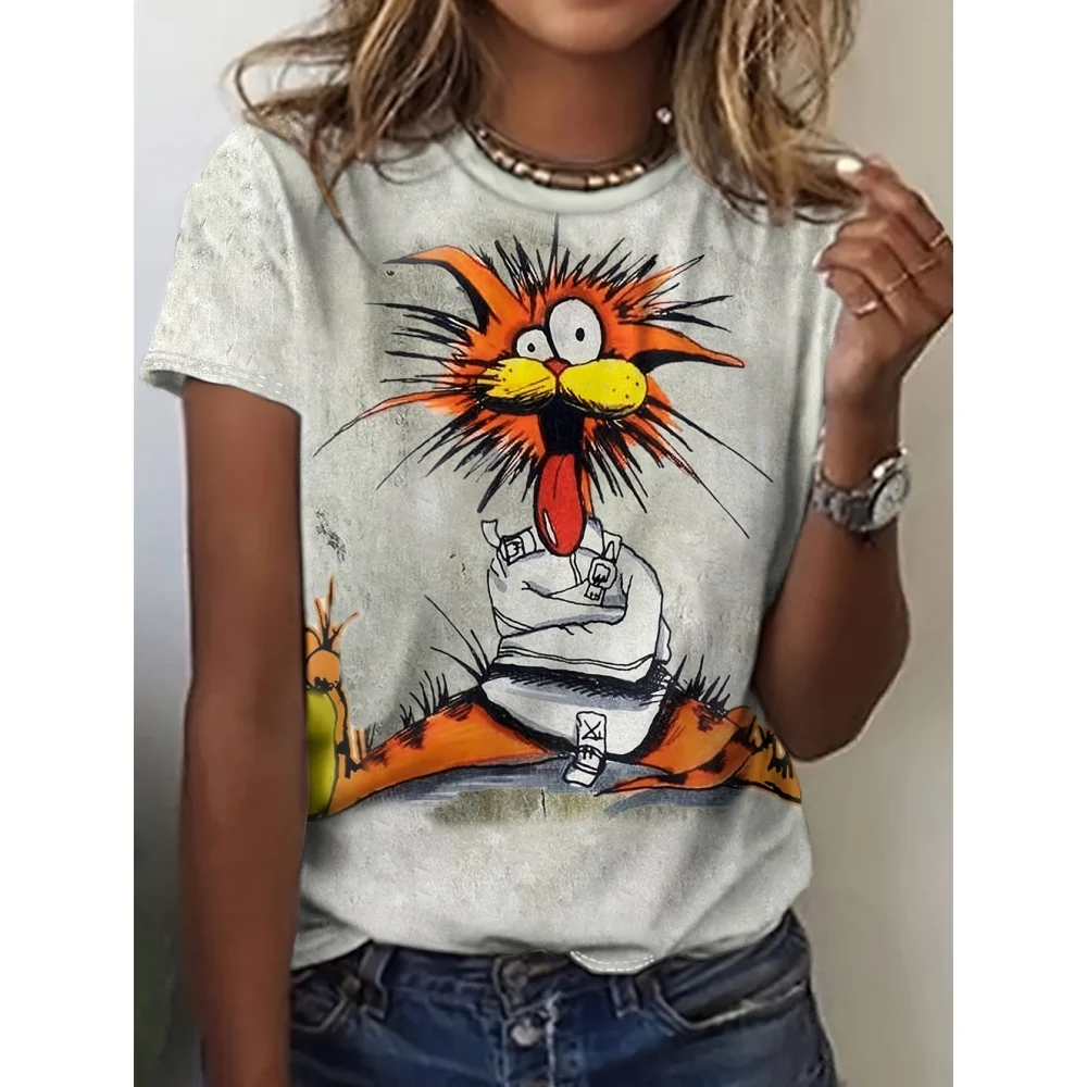 

Women's T-Shirt Summer Fashion Short Sleeved Casual Top Loose Breathable Micro Elastic Round Neck T-Shirt Women's Clothing Tee