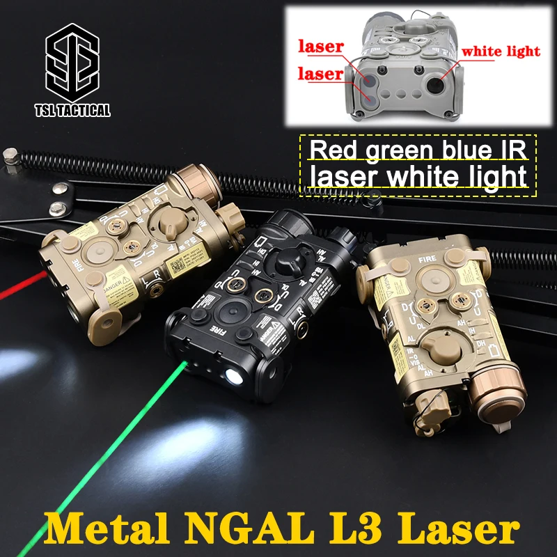

WADSN Tactical All Metal L3 NGAL Red Green Blue Dot Laser IR Sight Pointer Airsoft Weapon Hunting Strobe Flashlight NGAL Laser
