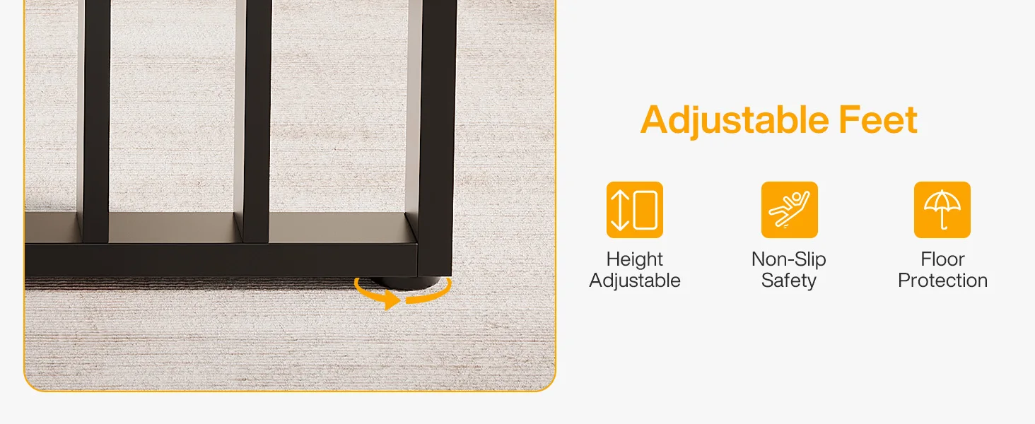 Adjustable feet, height adjustable,non slip safety, floor protection study workstation writing table