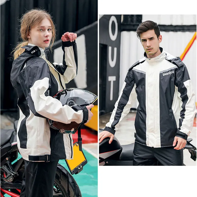 Unisex Riding Motorcycle Rainwear Suit Adult Rain Jacket Thin Waterproof Raincoat Poncho Rain Pants Suit Riding Sports Raincoat