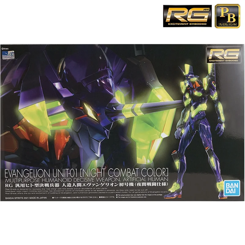 

Bandai original Rg EVA Unit 01 Evangelion Anime Figure Action Collectible Assembly Model kit Decoration Toys Dolls