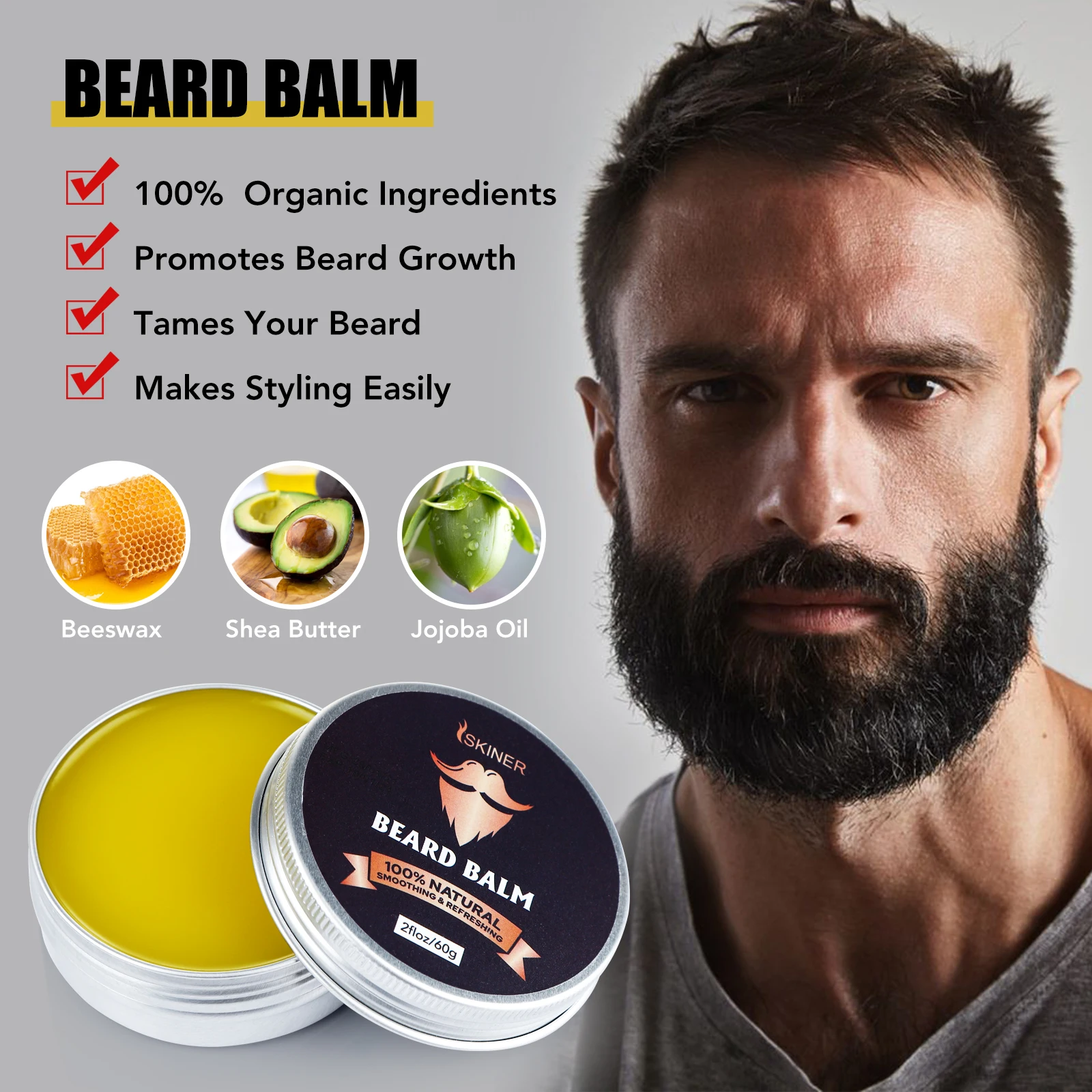 Beard Growth Kit For Men Barbe Hair Enhancer beard Essential Oil Moisturizing Wax Growth Roller Comb Styling Scissors Beard Care