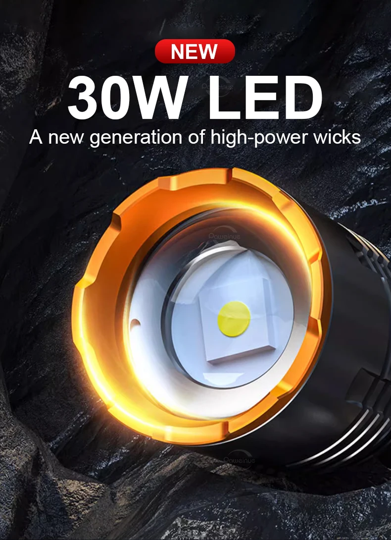 Description Picture 5 of itemNewest Rechargeable LED Flashlight Portable Powerful Torch Light Long Shot 1500M High Power Flashlight Zoomable Tactical Lantern