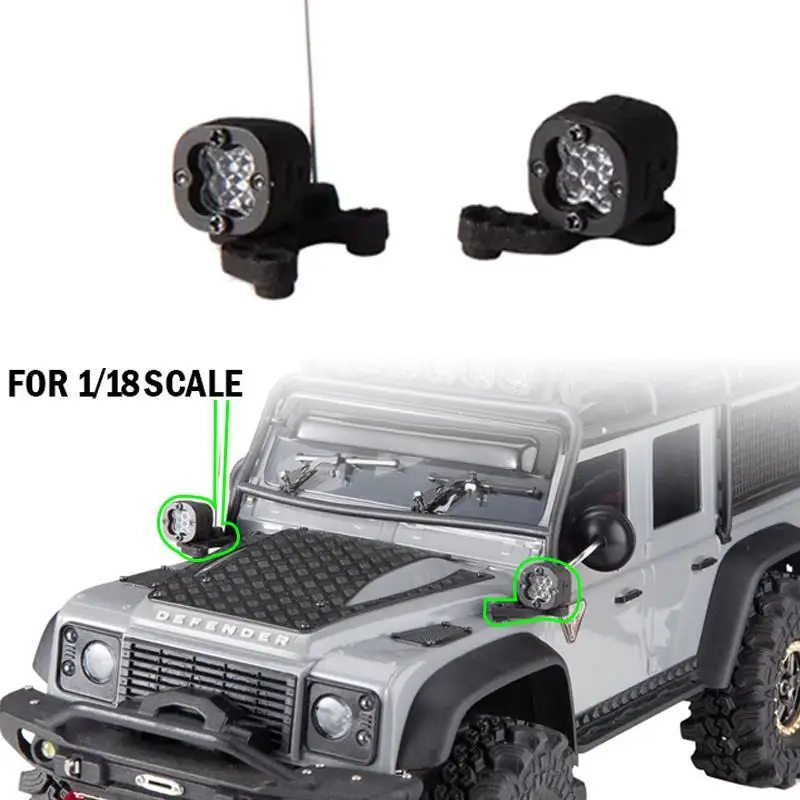 

A-pillar Spotlight With Antenna Side Square Searchlight 1/18 Rc Crawler Car Traxxas Trx4m Bronco Defender Axial Scx24 Fms24