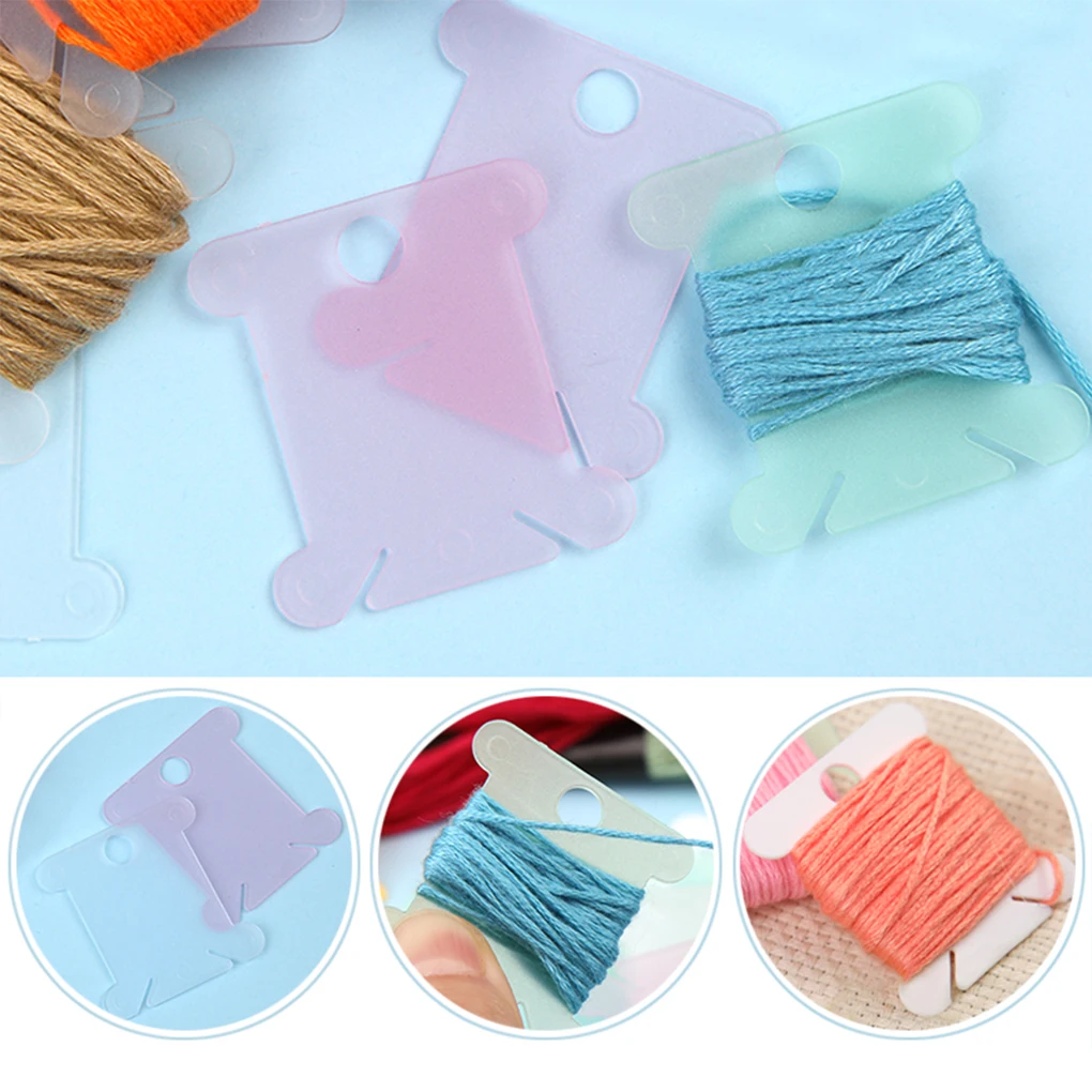 

1000 Pcs Bobbin Winder Plastic Embroidery Thread Organizer Sewing Thread Board Multicolor Assorted Color Cross Stitch