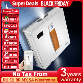 ABIR WD8 Robot Window Vacuum Cleaner,Dual Water Spray,Laser Sensor,Smart Home Glass Wall Wet Dry Cleaning ,APP&Remote Control