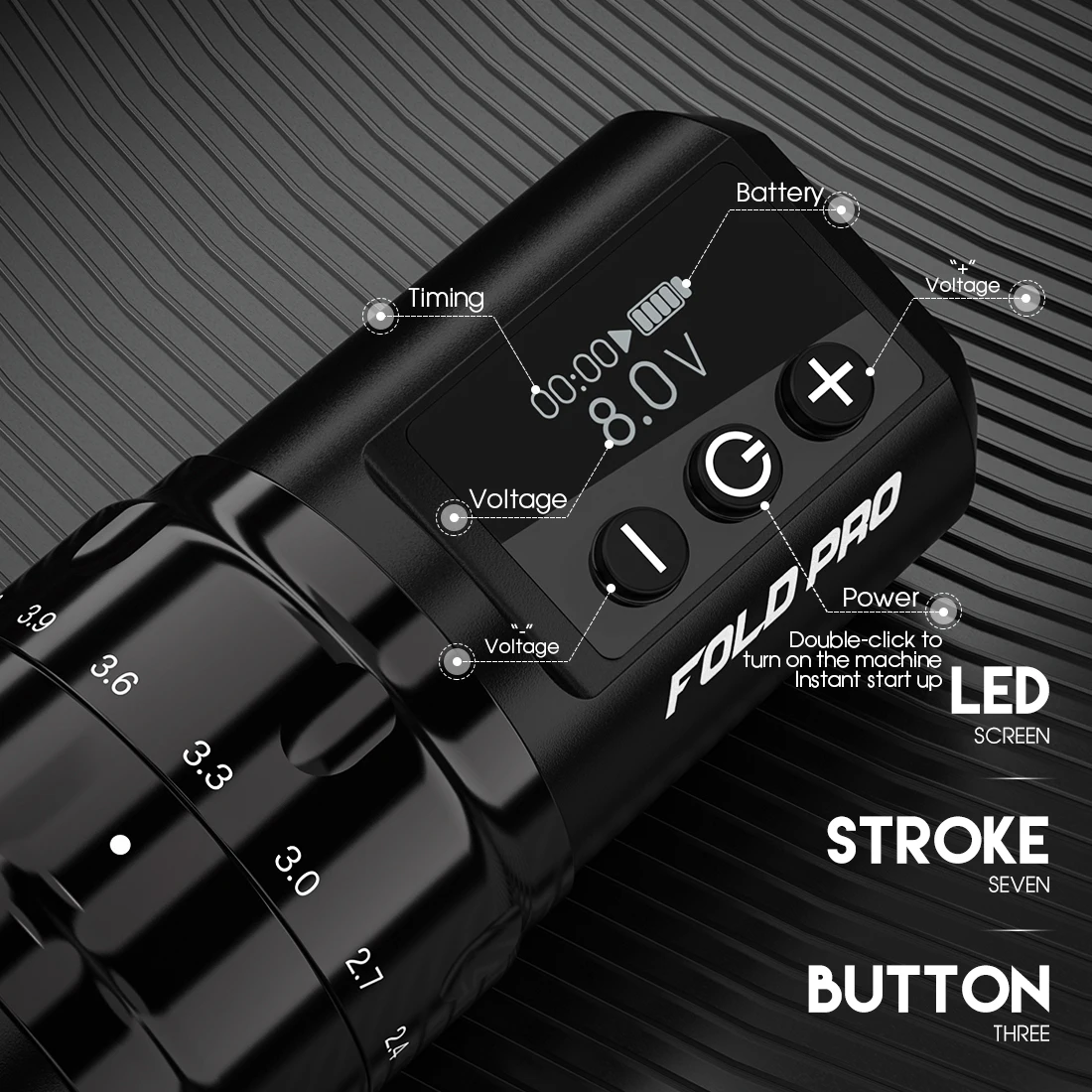 ドラゴンホークフォールドプロ調整可能な 7 ストロークワイヤレス