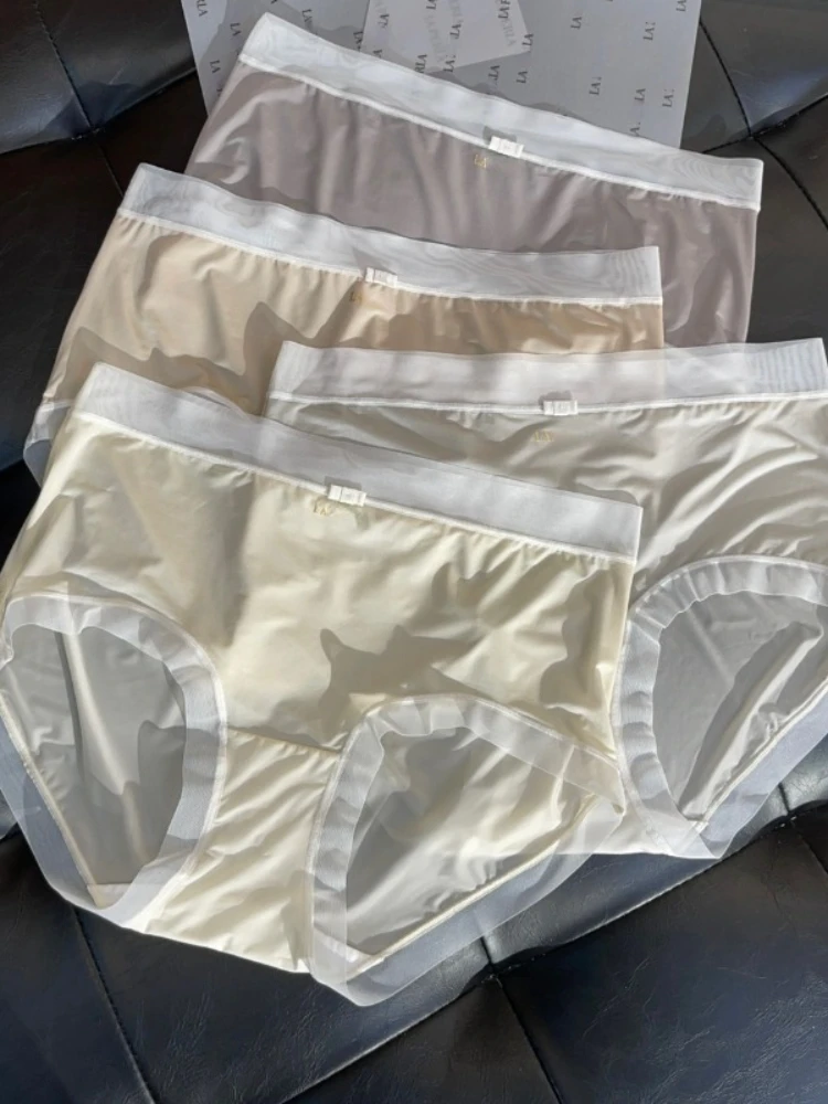 Lady la ultra-thin superfine Tencel facial mask underpants fairy gauze air sensitive high elastic briefs perla