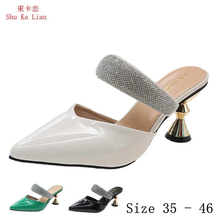 

7 CM High Heels Women Pumps Slingbacks Shoes Stiletto Woman Party Wedding Shoes Kitten Heels Plus Size 35 - 46