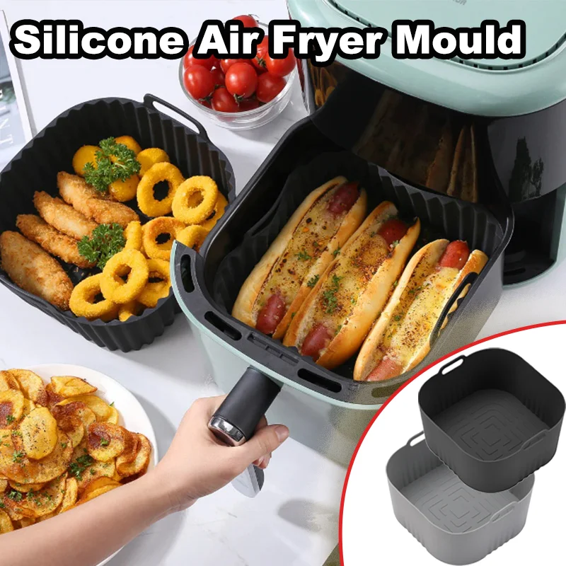Silicone Air Fryer Mould 17cm Non-Stick Bakeware Compatible with 4-5L Airfryers for Philips HD9200 / HD9252 / HD9255 air fryer accessories,air fryer silicone tray,air fryer mold