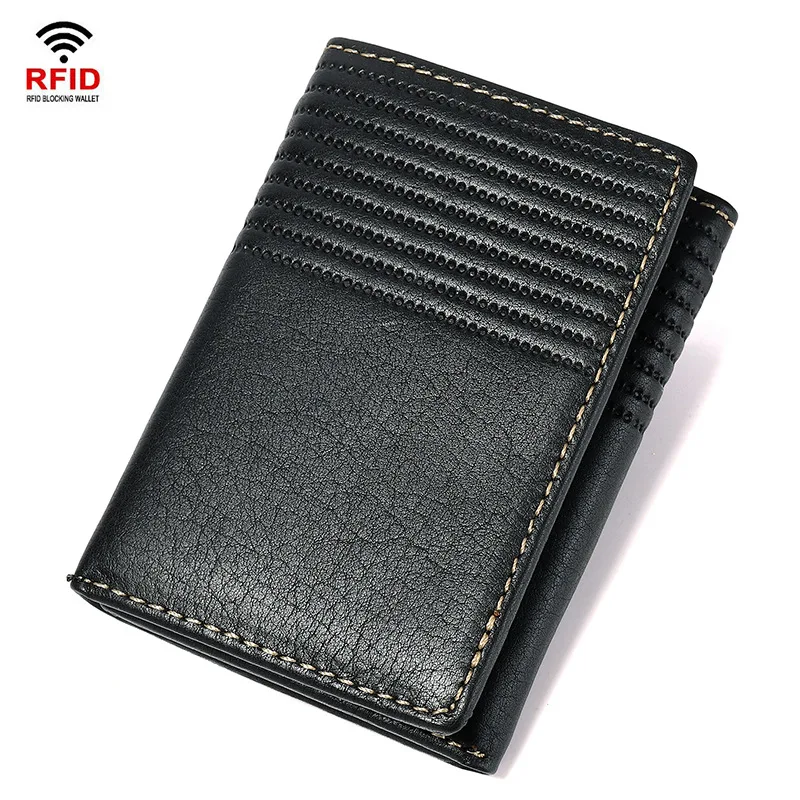 Genuine Leather Men's Wallet with RFID Blocking