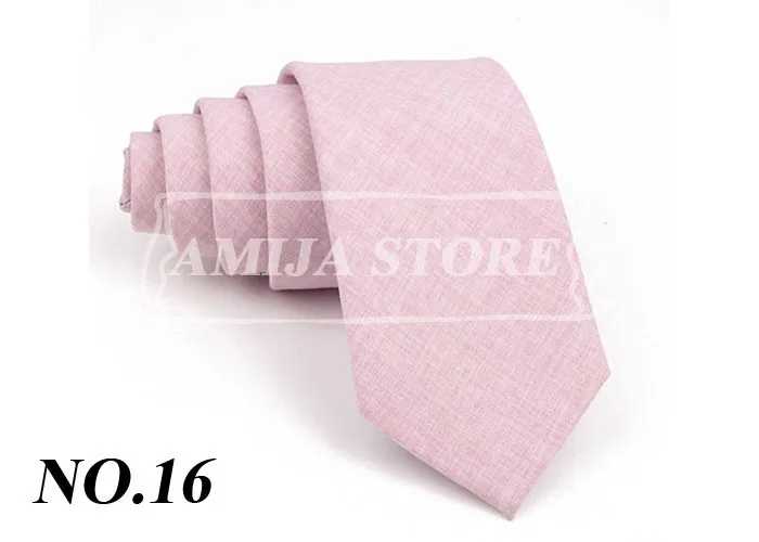 27 Farben feste Baumwolle Krawatte für Mann Hochzeit 6,5 cm dünne dunkelorange Koralle grün Krawatte Party Smoking Krawatte Geschenk Krawatte Zubehör – Detail 19