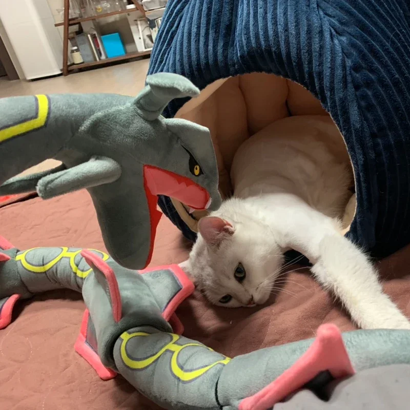 Peluche Anime Nero Lucido Rayquaza 30" Drago Peluche Bambola