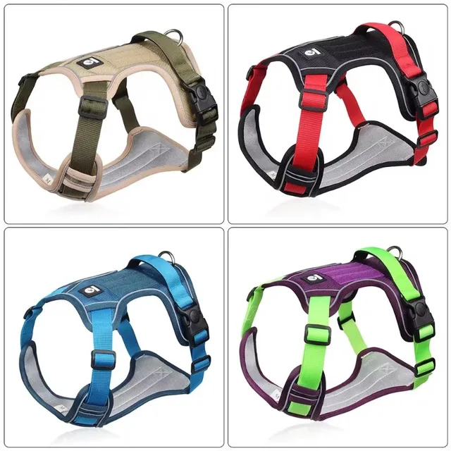 Dog Leash Explosion-proof Punch Handle Multifunctional Chest Back Large Dog Rope Reflective Pet Chest Strap 3