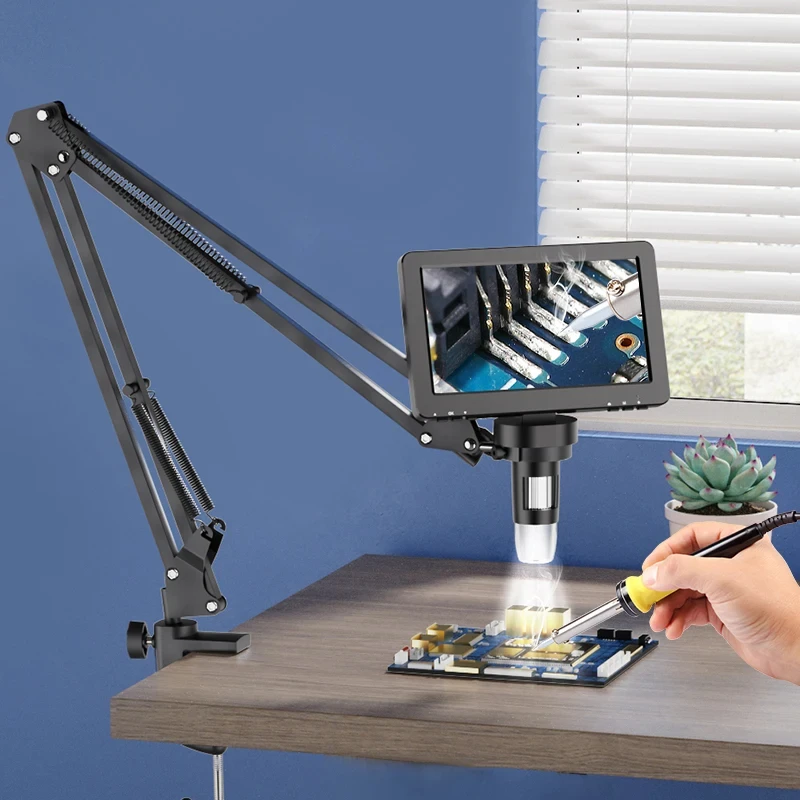 Microscope Arm Stand Flexible Adjustable Metal Bracket Mount for Coin Microscopes Compatible with DM4 DM7 DM9 MS1 MS3