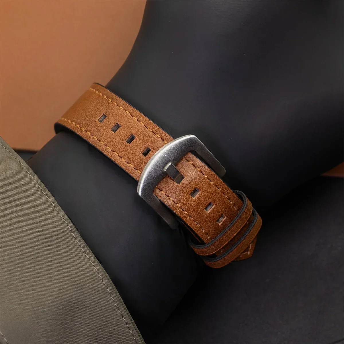 Premium 2-Piece 20mm Leather Breathe Strap Set - Universal Watchband Collection