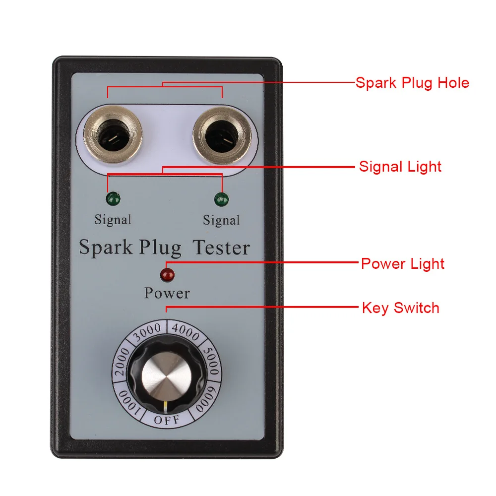 Dual Hole Car Spark Plug Tester, Ignition Plug Analyzer, Diagnostic Tool, 12V Car Spark Tester Detector