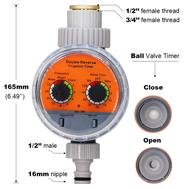 Zero Pressure Ball Valve Watering Timer Garden Irrigation Controller Automatic System Part Quick Tap Connecter IBC Water Tank 2