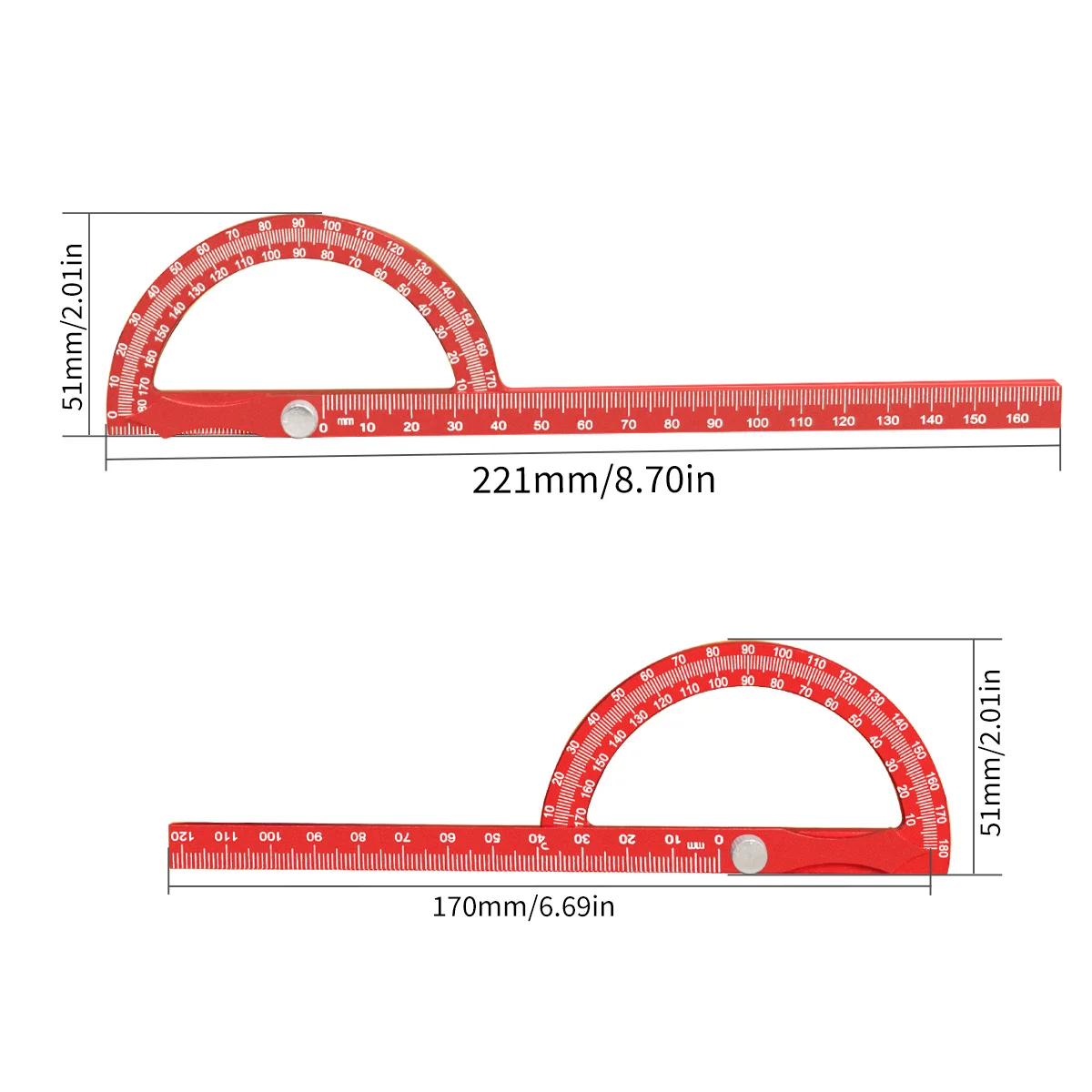 Aluminum Alloy Protractor Angle Ruler – Multifunctional Woodworking Marking Tool for High-Precision Angle Measurement & Layout 5