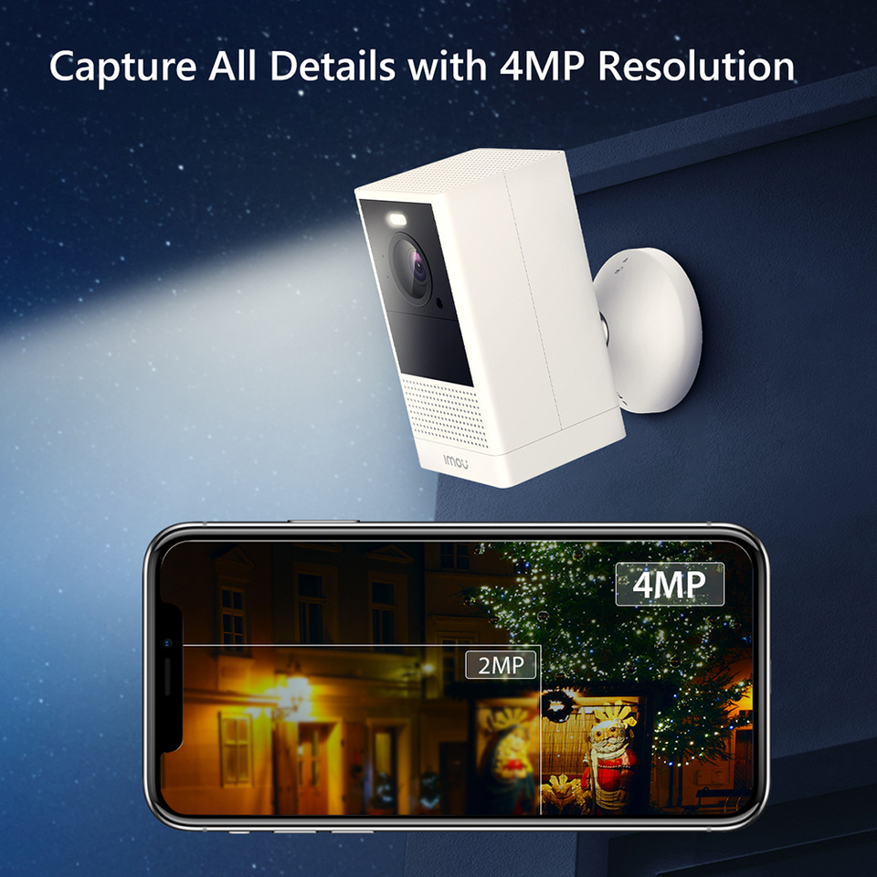 IMOU Cell 2 Rechargeable Camera 5G Wi-Fi 4MP Wireless Weatherproof Surveillance Cameras PIR Human Detection Night Vision