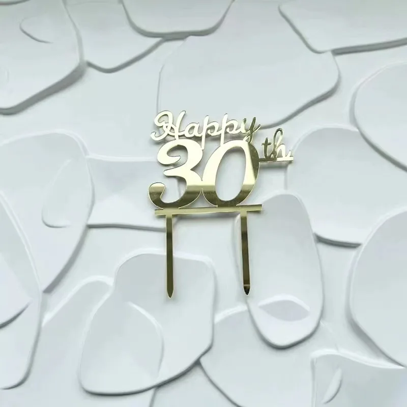 Happy Birthday Hand Writing Cake Toppers for Party Decorations