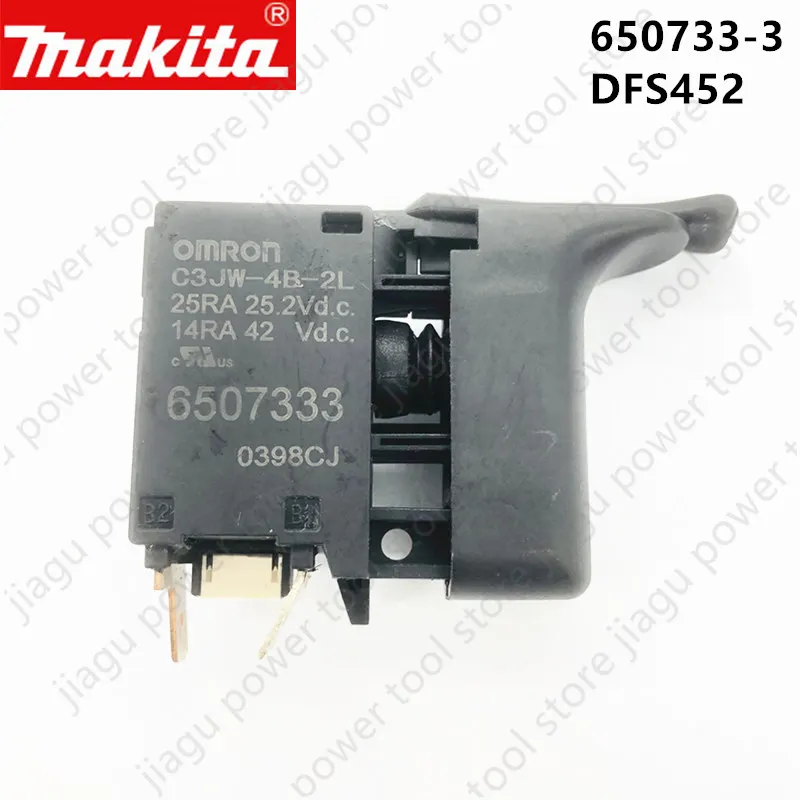 Genuine Switch 650733-3 For Makita 6507333 DFS251 DFS250 FS452D DFS452 DFS452Z Electric tool parts new genuine center console electric parking brake handle switch 68373898aa for jeep cherokee