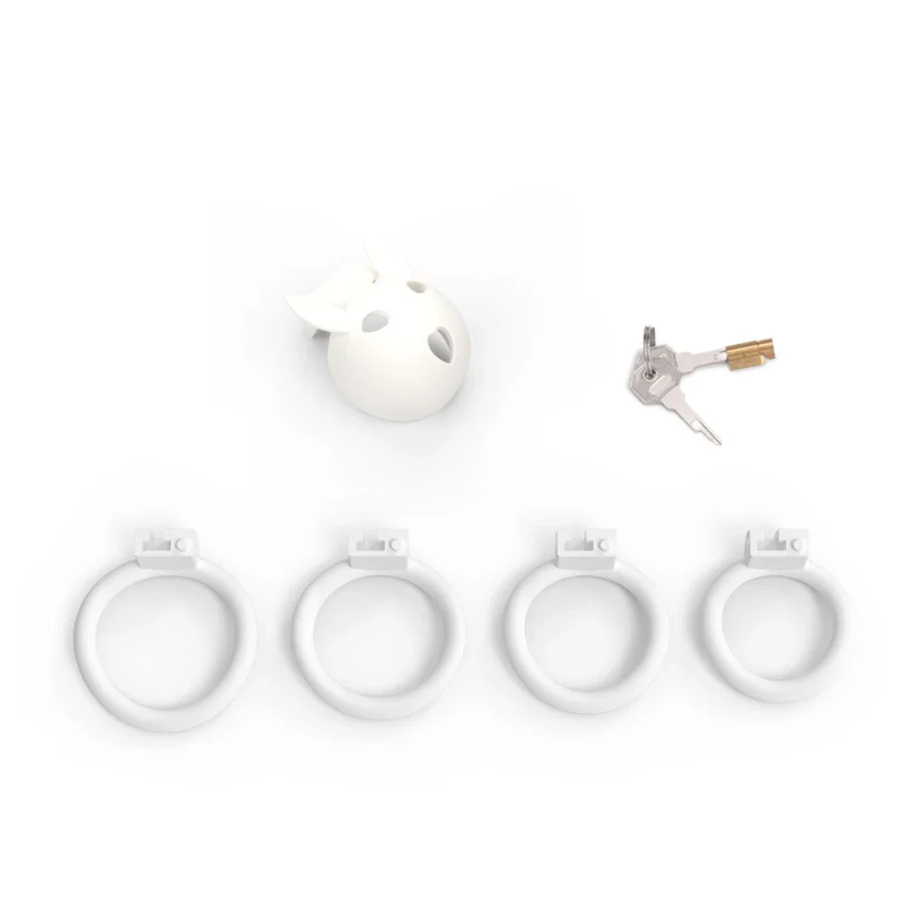 New Rabbit Chastity Cage Anti-fallout Comfortable Restraint Chastity Lock Device with 4 Sizes Cock Ring Gay Sex Toys Adult 정조대