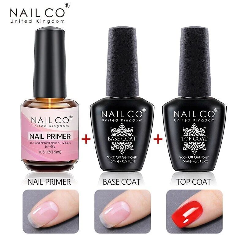 NAILCO 15ml Top Coat Base Coat Gel Nail Primer Gel Remover Nail Art Semi Permanent Lacquer Varnish Hybrid Nail Supplies 3