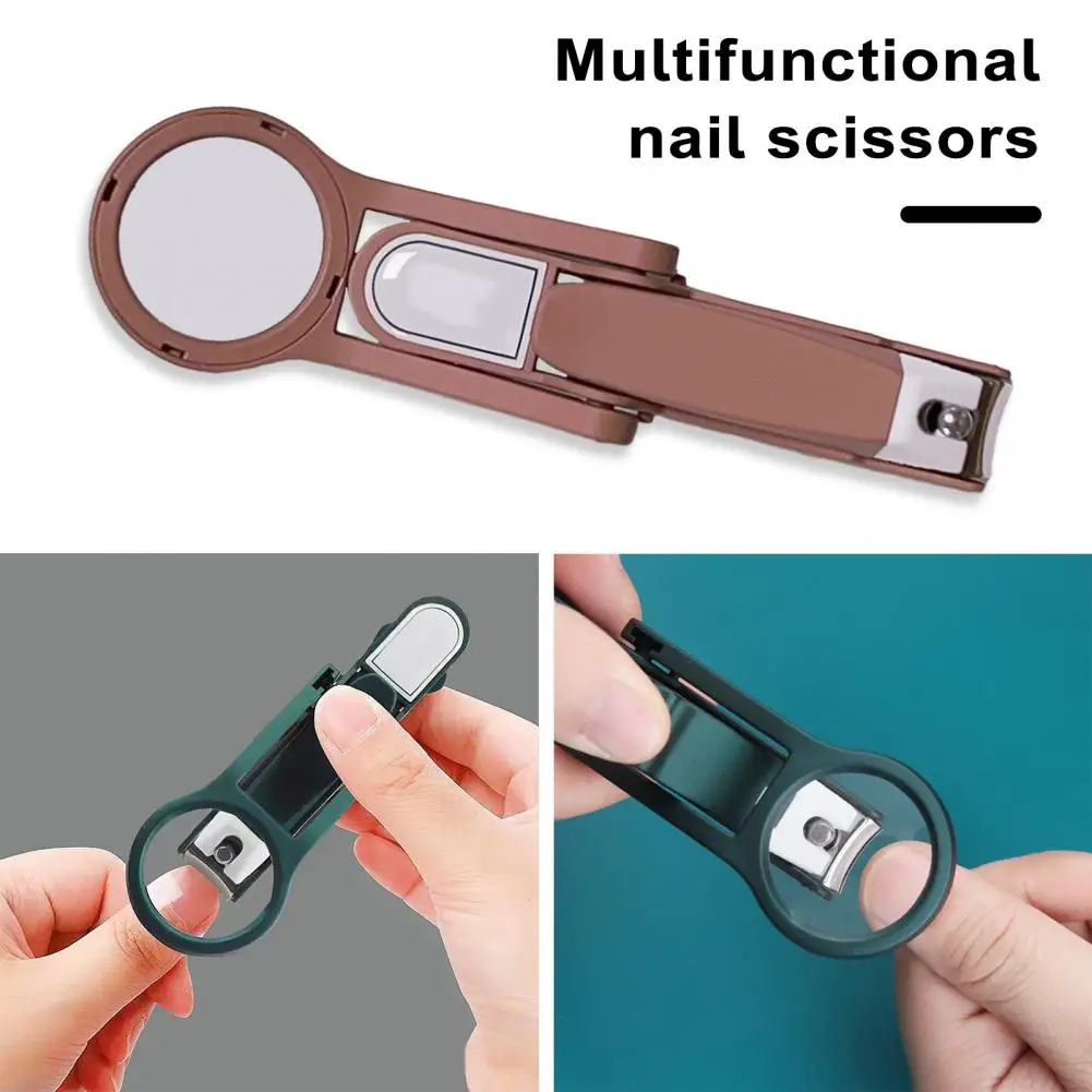 Nail Scissors with Magnifying Glass Elderly Clipper Multi-functional