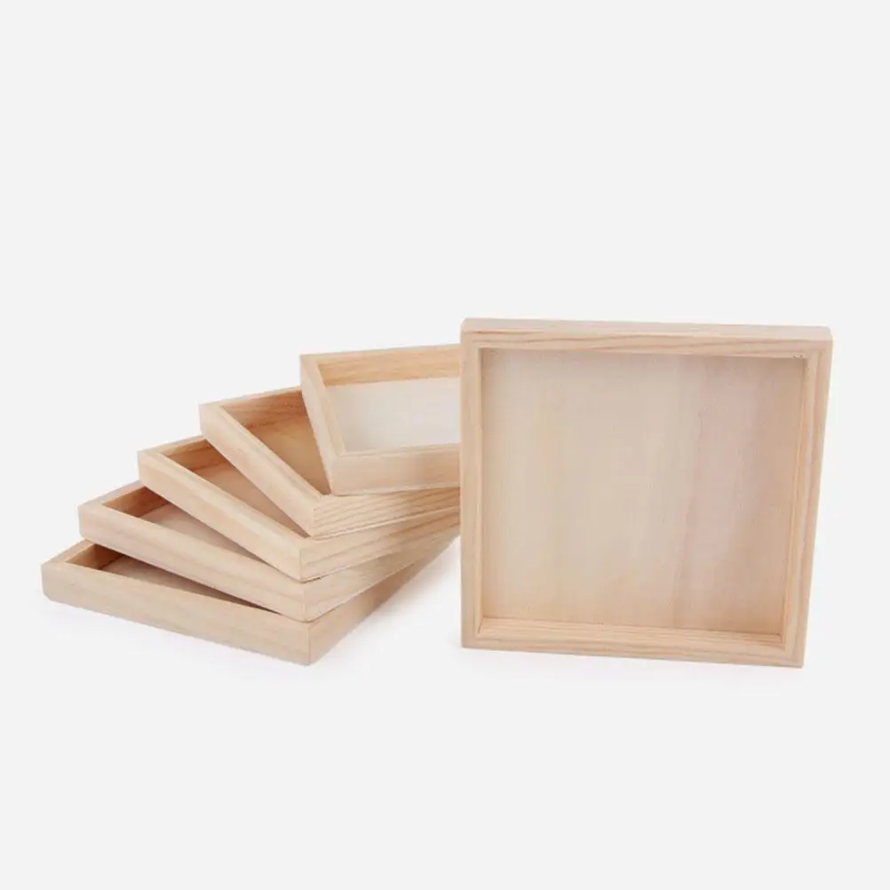 4 Pcs Tree Coaster Puzzle Mat Puzzles Serving Storage Tray Toy Holder Wooden Trays Blocks Toys Three-dimensional 4